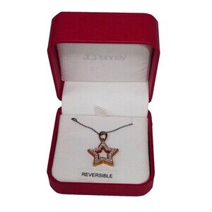 Ross Simons 925 Sterling Silver Gold Vermeil Diamond Pendant 18” Chain Necklace